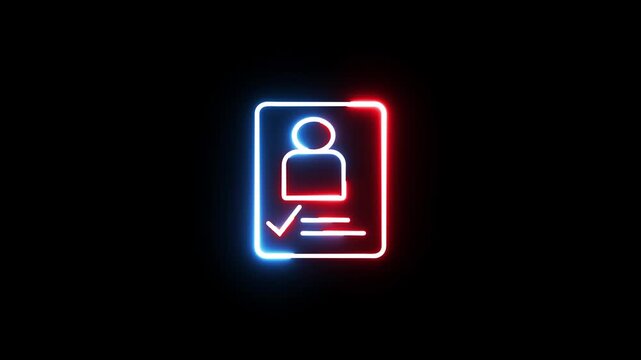 Glowing medical health test icon animation.