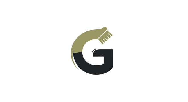 Letter G Logo with Brush and Paint Splash - Creative Design