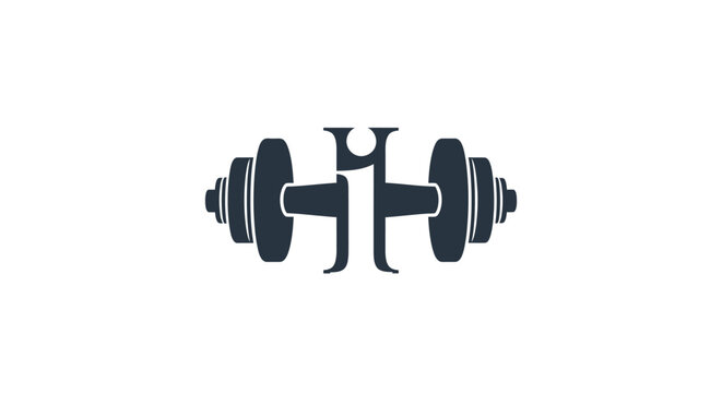 Monogram H Inside Dumbbell Silhouette Logo
