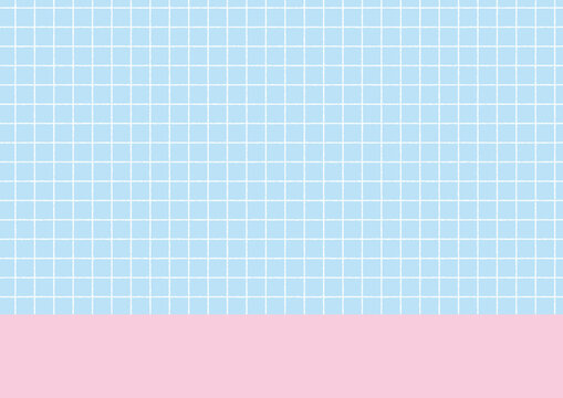 手描き風水色とピンク帯の方眼紙背景
