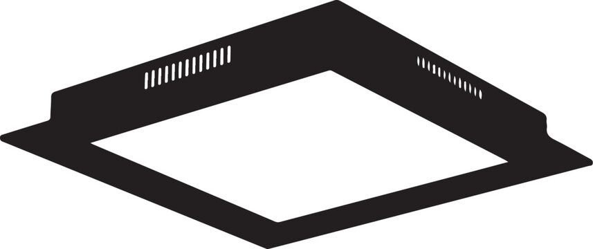 Black ceiling light fixture with slotted vents