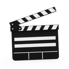Fototapeta premium A Black and White Clapper Board on a White Background for Film Production