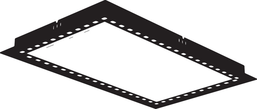 Black frame with perforations white background cinema