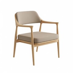 Obraz premium A Pixelated Image of a Wooden Chair with Gray Cushion