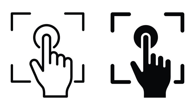 Hand clicking reload button vector icon