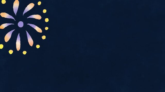 Vertical 4K Watercolor Fireworks Loop Background &ndash; Three Bursts, Copy Space, 10 Seconds