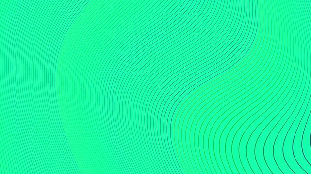 Abstract Green Background with Animated Wavy Parallel Lines