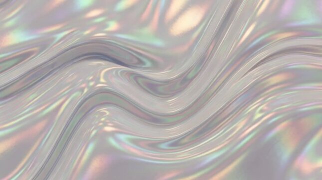 Iridescent Holographic Foil Background with Swirling Light Reflections