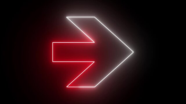 Neon muty arrow on black background