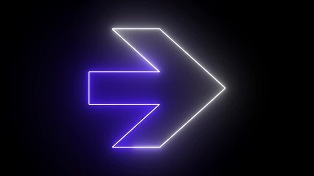 Neon muty arrow on black background