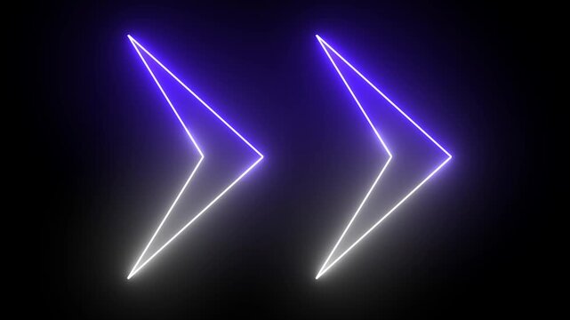 Neon muty arrow on black background