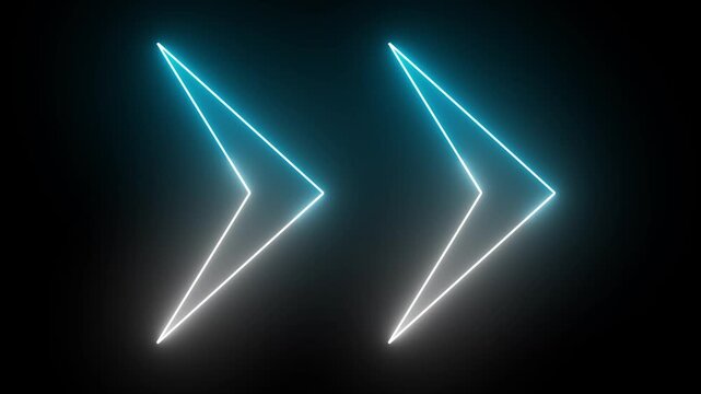Neon muty arrow on black background