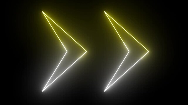Neon muty arrow on black background