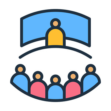 Conference Icon - Lineal Color