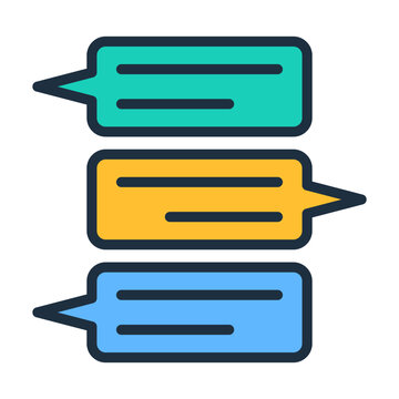 Message Thread Icon - Lineal Color