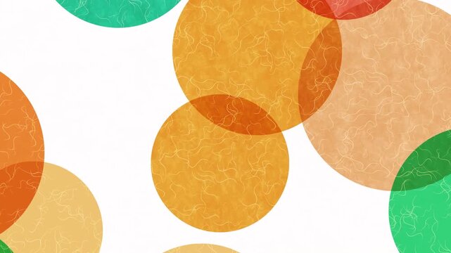 Colorful Abstract Overlapping Circles with Washi Paper Texture