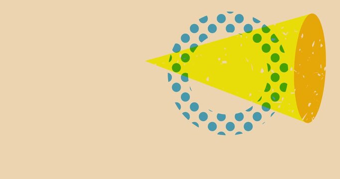 Colorful geometric shapes animation. Object in trendy riso graph design. Geometry elements abstract risograph texture style video.