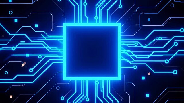 Futuristic blue circuit board