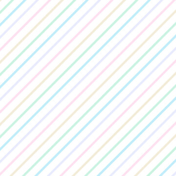 レインボーカラーのななめストライプシームレスパターン背景素材(細)