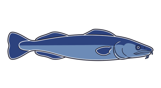 Blue fish with fins and scales.