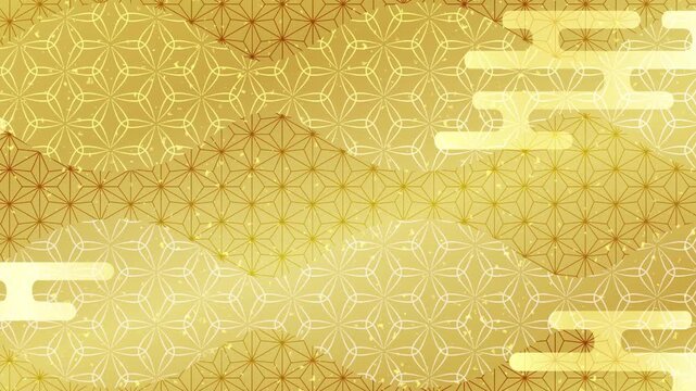 Elegant Golden Traditional Japanese Pattern Background Animation