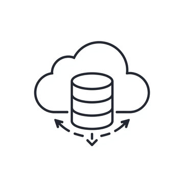 Cloud Database Network Icon
