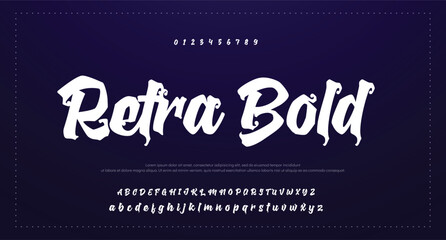 Hand lettered signature script typography black text on white background © why