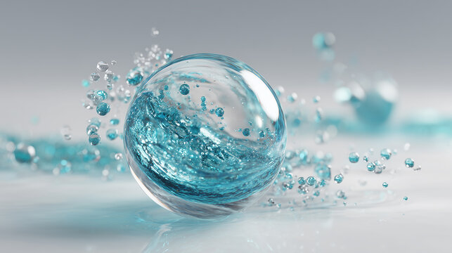crystal ball on blue background