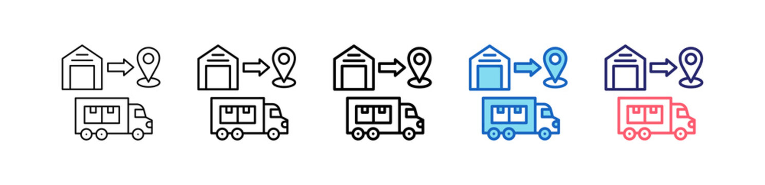 Cross Docking Icon In 5 Different Styles Set Collection.   