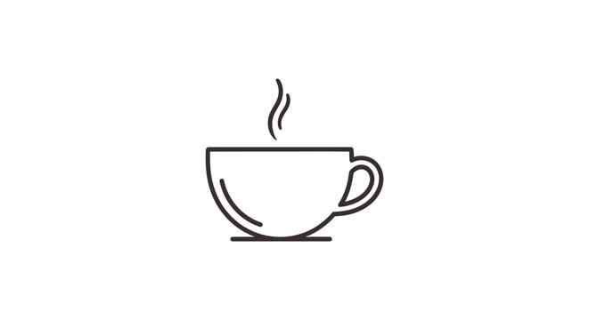 Steaming Hot Coffee Cup Icon with Subtle Steam Rising - Perfect for Cafes, Breakrooms, and Morning Rituals