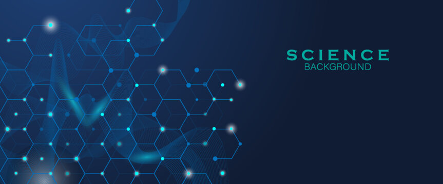 Modern healthcare or medical background design. Horizontal header web banner. For medicine, science, chemistry. modern abstract background.