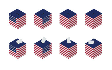 Obraz premium The United States of America Election Ballot Box Vector Isometric