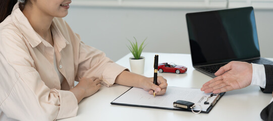 lease, rental car, sell, buy. Sign contract for new and used Car. Sales, loan credit financial,...