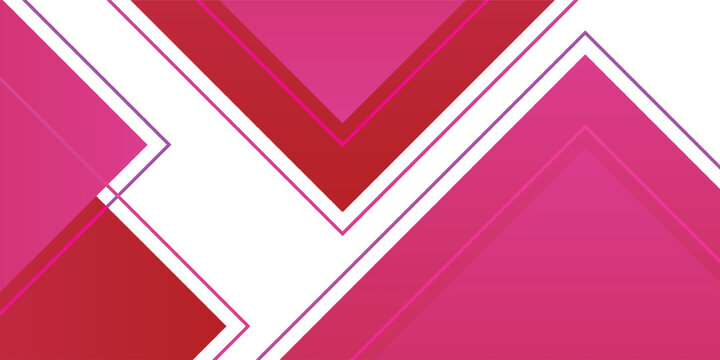 Modern pink and red geometric background with overlapping triangles and minimalist lines. Creative element design in vetor illustration