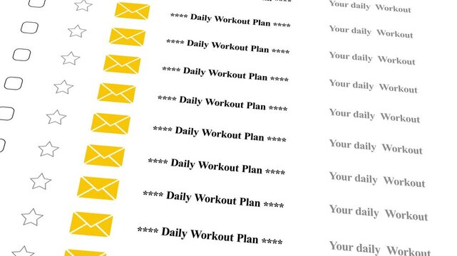 Daily workout plan checklist with star ratings and email motion fitness