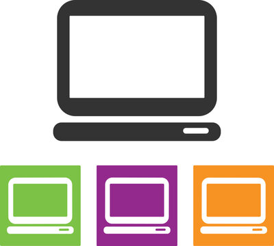 Laptop Computer Icon Vector Collection with Minimal Colorful Device Symbols for Technology, Digital Communication and Online Business Design Projects