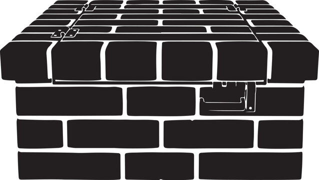 Black brick wall corner with white grout
