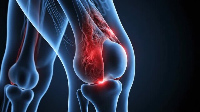 Human knee joint anatomy perfect for hospital promotions and health education