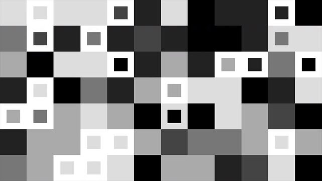 Mosaic Censored Animation with Black and White Pixelated Effects for Privacy and Prohibition Concepts in Design 4k video