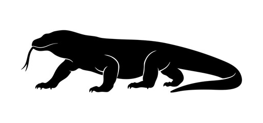Fototapeta premium Komodo Dragon Silhouette Vector