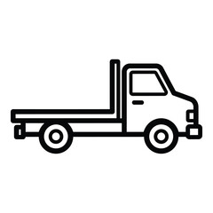 Fototapeta premium Flatbed truck icon simple line style transportation vehicle illustration icon