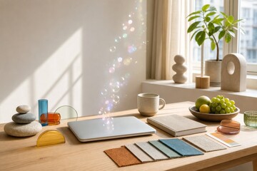 Fototapeta premium Mindful Tech Tactile Desk Concept