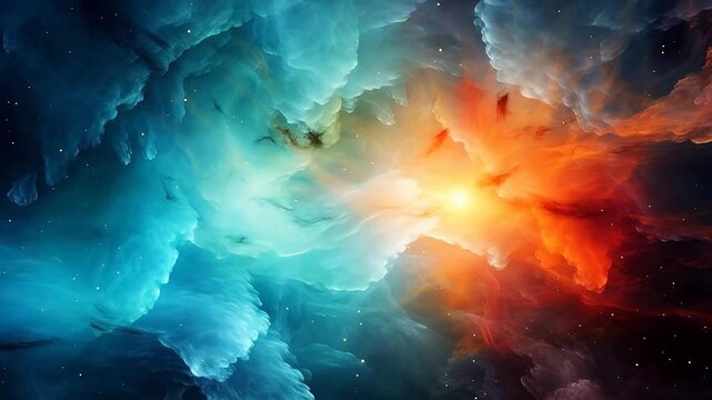 Digital planets nebula starry sky abstract background