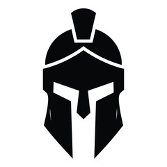 Spartan warrior helmet icon silhouette ancient Greek symbol  vector graphics icon © Shathi