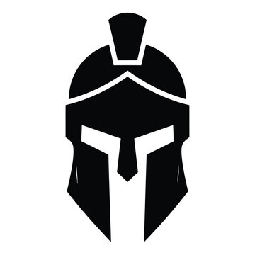 Spartan warrior helmet icon silhouette ancient Greek symbol  vector graphics icon