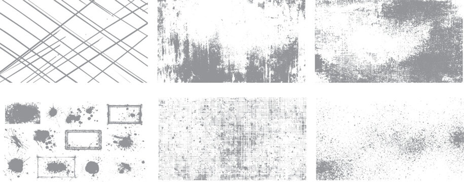Creative abstract texture pack with gritty vector backgrounds.  Set Urban grunge elements with distressed overlay effects