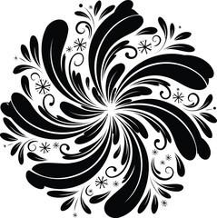 Fototapeta premium Abstract floral pattern swirl mandala circular vector illustration design for creative decor.