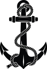 Anchor vector illustration with rope wrapped around isolated on transparent background. © MdSaddam