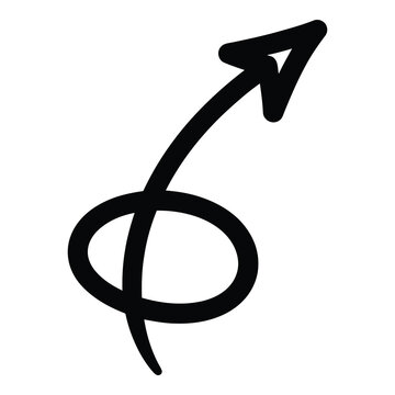 Black musical eighth note with arrow pointing up  music notation symbol icon