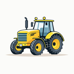 Obraz premium Yellow Tractor Illustration